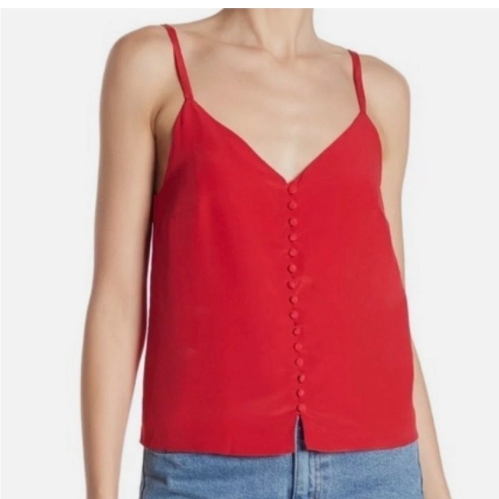 Madewell silk red top camisole with buttons